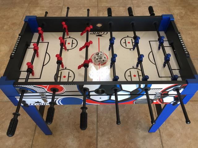 foosball and air hockey table